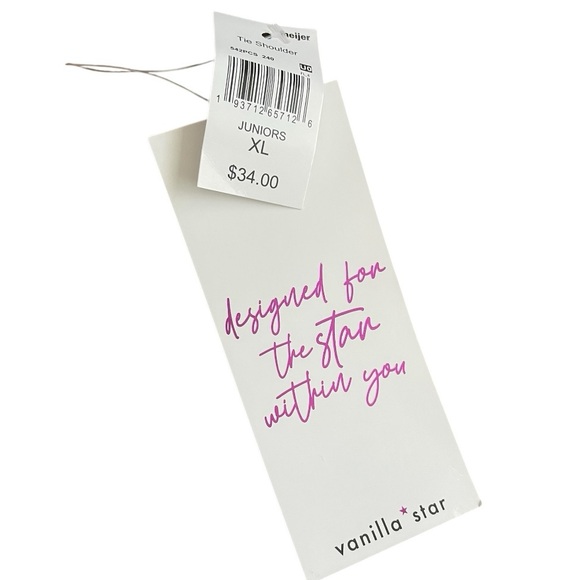 Vanilla Star Romper Overall XL Linen Ditsy Floral Tan White Tie Strap new casual - Picture 2 of 6